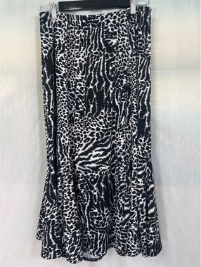 Tradition Black and White Animal Print Skirt Women's 14